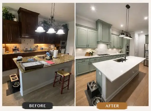 Renovated Fort Worth kitchen with modern wood cabinetry and stainless appliances