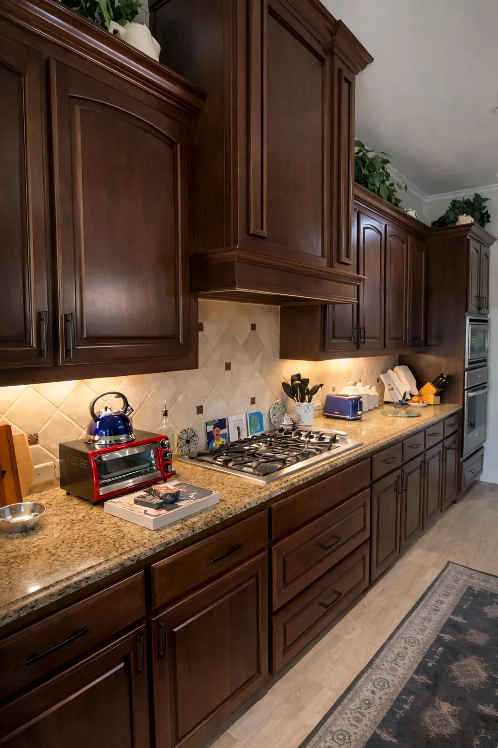 Dark wood custom kitchen remodel